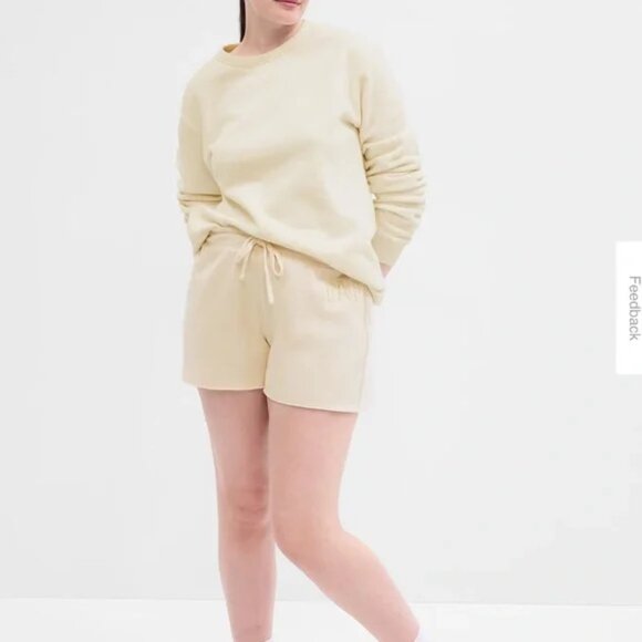 GAP Lightweight Heritage S Oyster Cream Jersey Knit Sweat Shorts Size XL - Picture 3 of 6